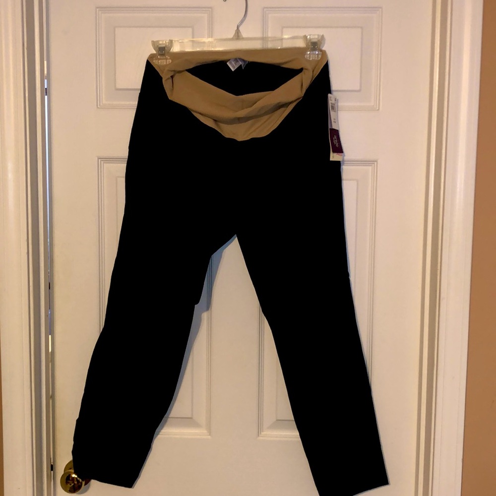 Plus size navy maternity pants